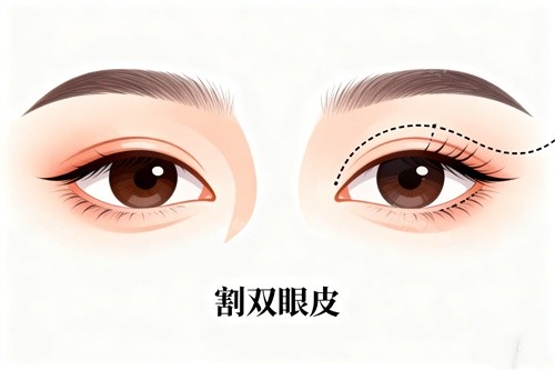 割雙眼皮卡通圖