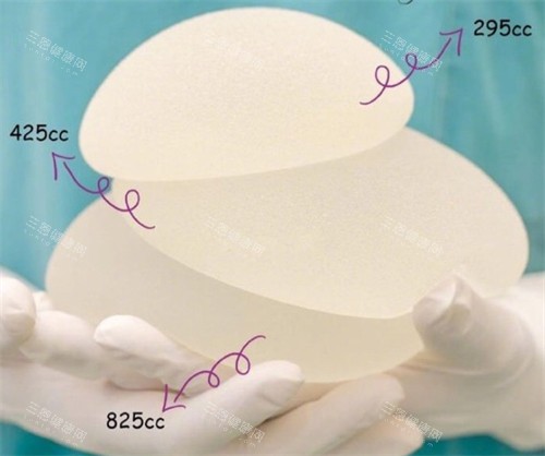 大小不同的隆胸假體
