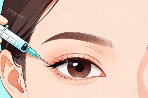眼部注射玻尿酸卡通圖